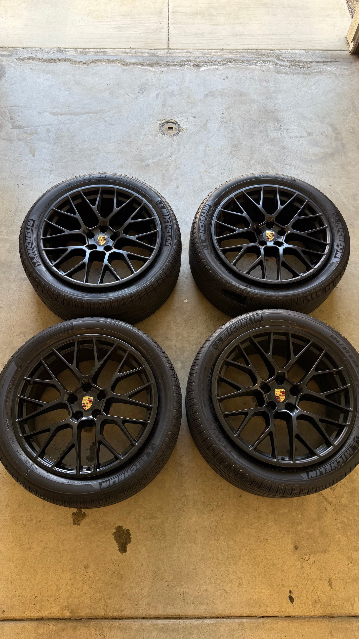 OEM Porsche Macan 20” Spyders - Satin Black & Michelin All-Season Tires